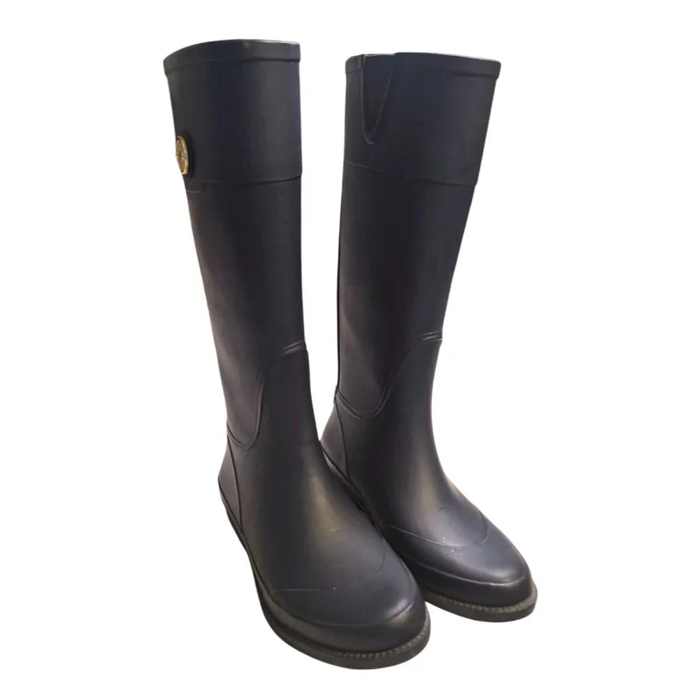 Tommy Hilfiger Calipso Rubber Rain Boots Navy Blue Size 7 - Picture 6 of 9